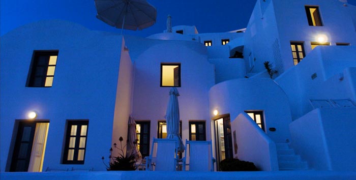 Exterior view of Ikies Traditional Houses in Santorini