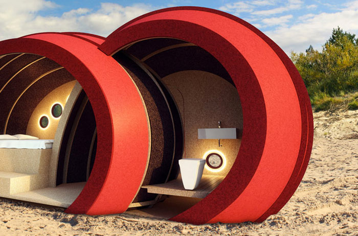 Shelter ByGG Portable Accommodation by Gabriela Gomes on a beach