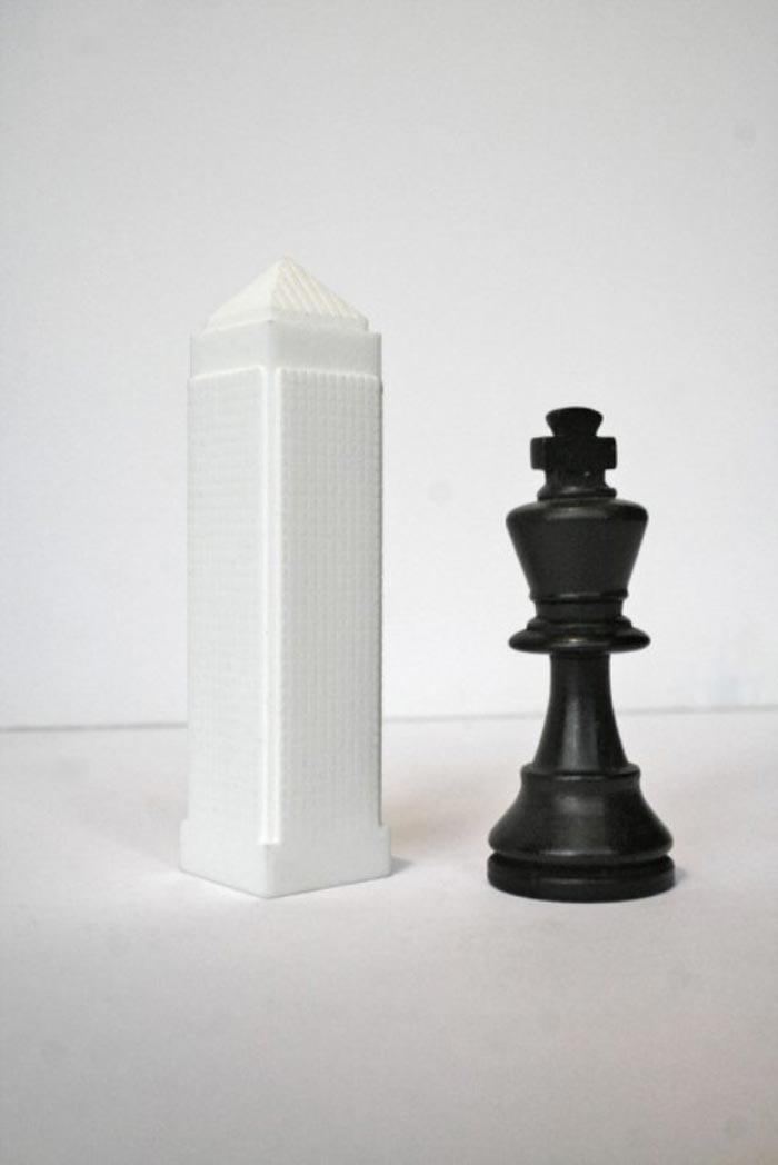 Skyline Chess Set piece and white landmark