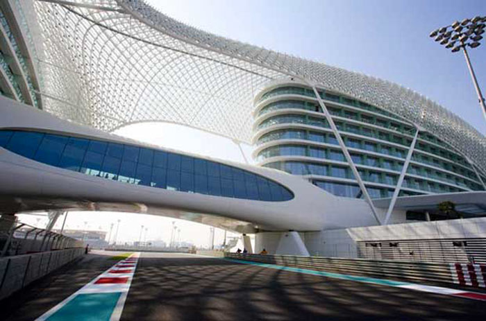 Render of the YAS Viceroy Hotel in Abu Dhabi
