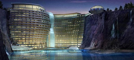 Waterworld Hotel in Songjiang Quarry in China