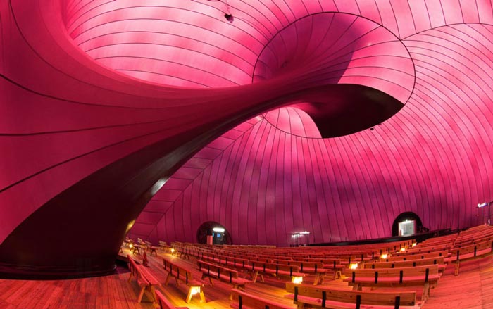Interior decor of Ark Nova - An Inflatable Concert Hall in Japan