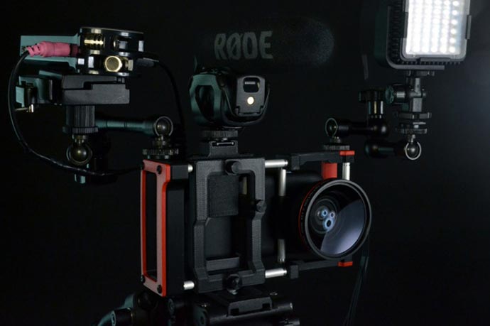 Camera flash attached to the Beastgrip