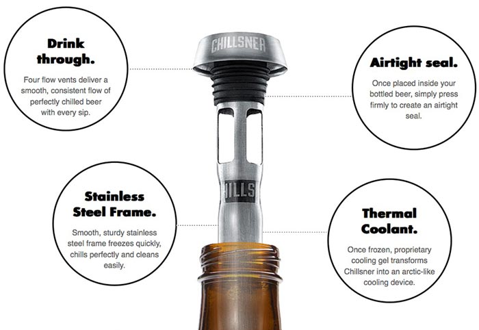 Features of the CHILLSNER Beer Chiller by Corkcicle