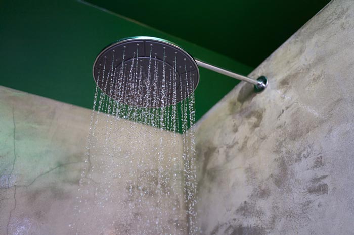 Rain shower in the bathroom at Czech Inn Hostel in Prague