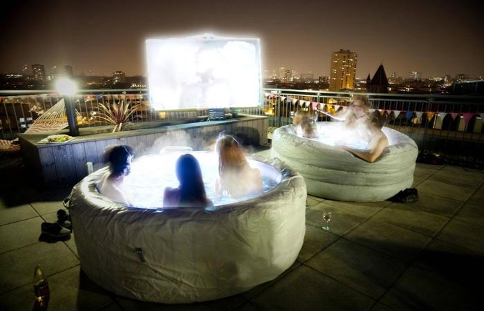 Hot Tub Rooftop Cinema at Rockwell House in London