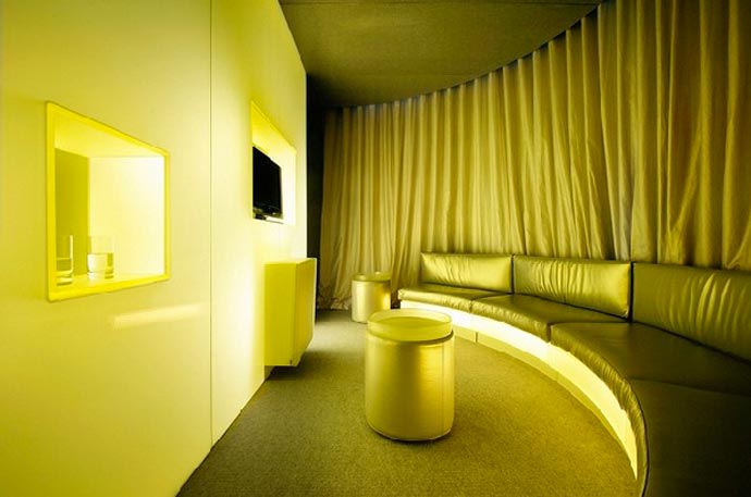 Interior design of a room at Hotel Puerta America Design Hotel in Madrid Spain