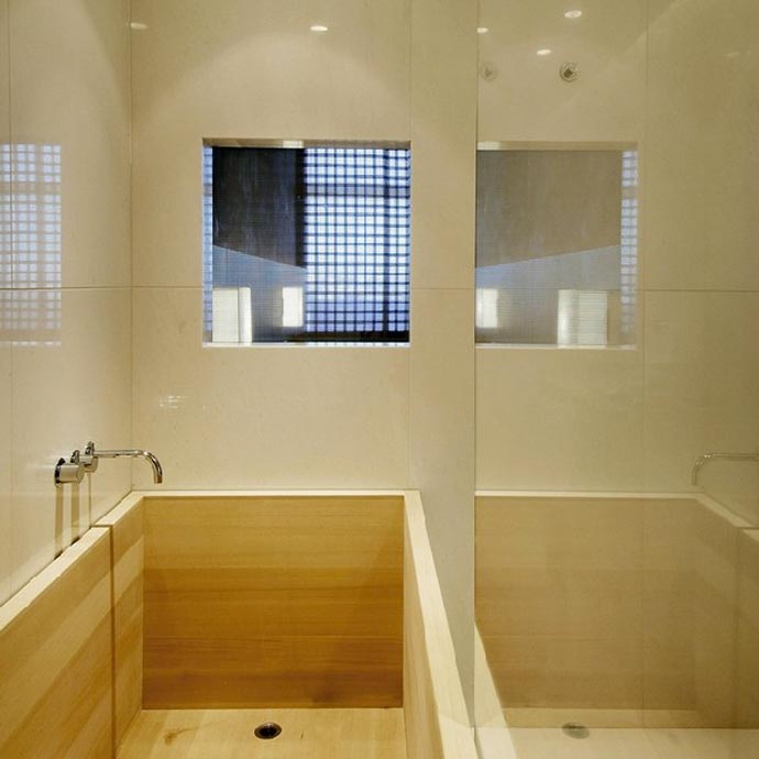 Bathtub and bathroom Interior design at Hotel Puerta America Design Hotel in Madrid Spain
