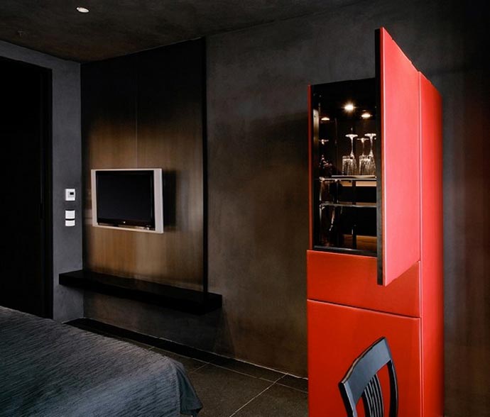 Bedroom Interior design at Hotel Puerta America Design Hotel in Madrid Spain