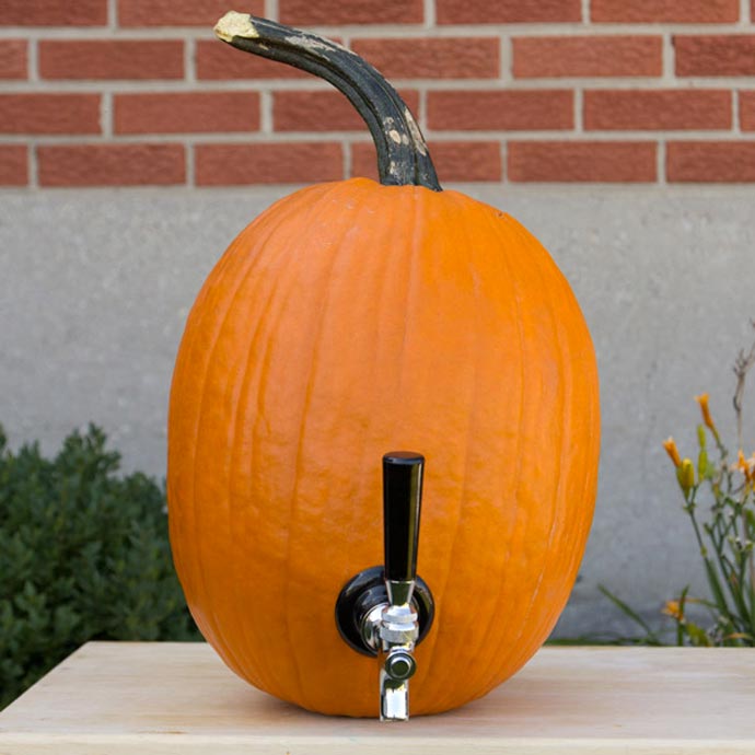 Tap kit on a pumpkin by KegWorks