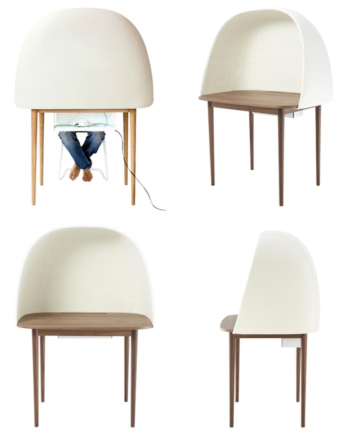 Different views of the Rewrite Desk by GamFratesi and Ligne Roset