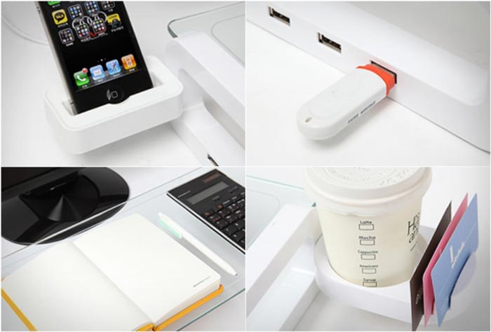 Features of the UBoard Smart USB Multiboard Desk Organizer