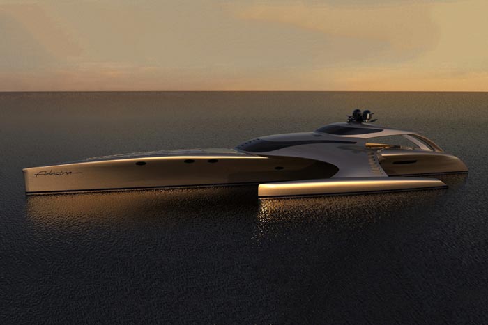 Side view of the Adastra Superyacht