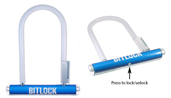 Lock and unlock button of the BITLOCK KEYLESS BICYCLE LOCK