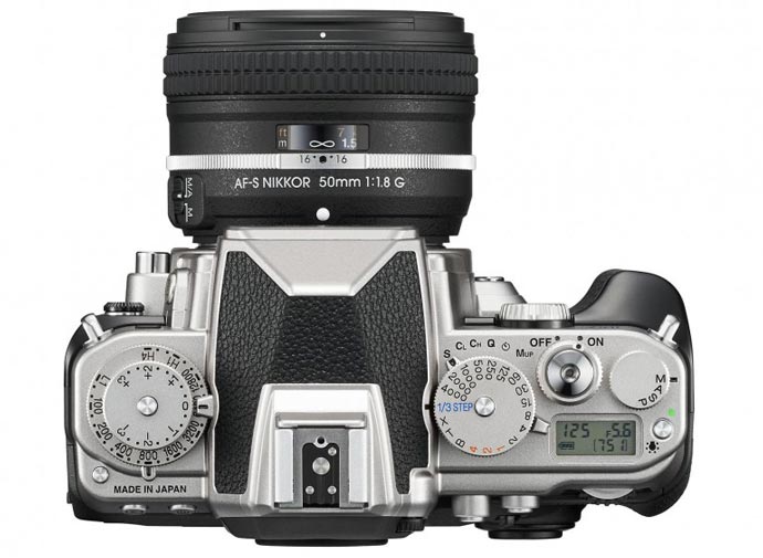 View from the top buttons and control dials of the Nikon Df FX-Format DSLR Camera