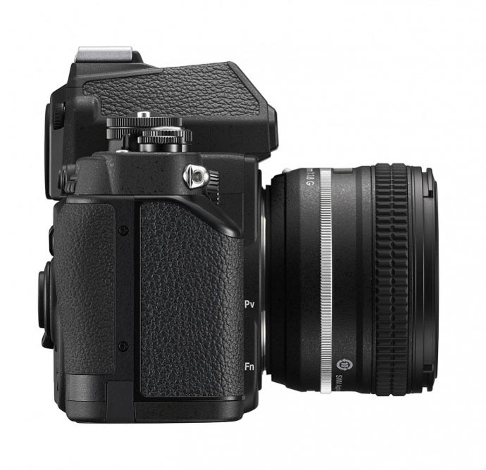 Side view of a black Nikon Df