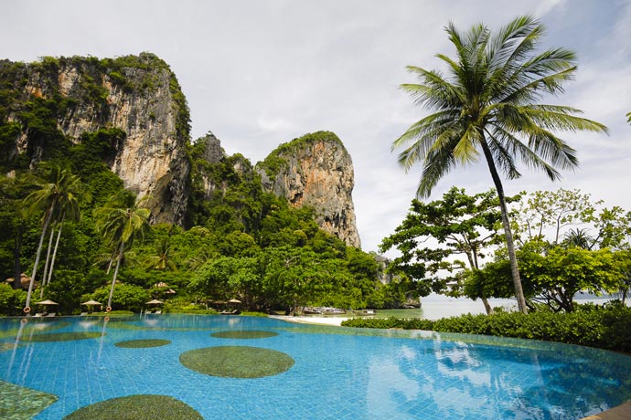 Swimming pool and scenery at Rayavadee Resort