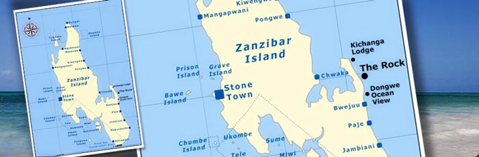 Map and location of The Rock Restaurant in Zanzibar, East Africa