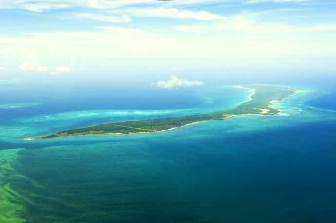 Aerial view of Vamizi Island