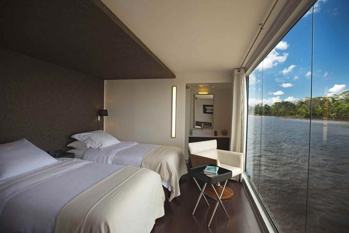 Bedroom on an Amazon Luxury Cruise