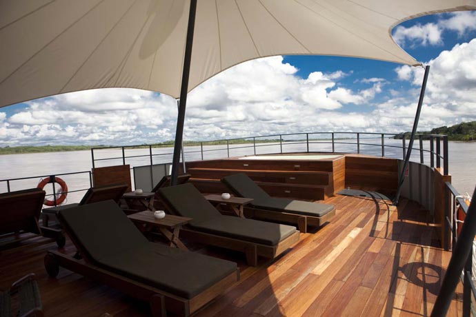 Deck of a cruise ship on the amazon