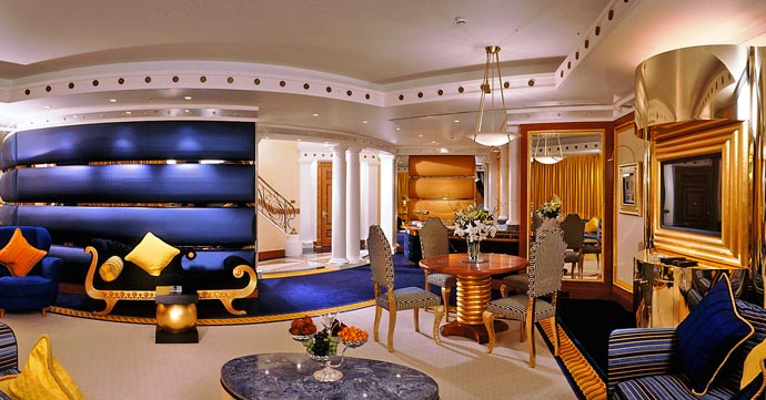 Interior design at Burj al Arab Luxury Dubai Hotel