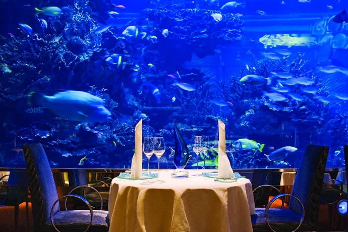 Underwater restaurant in Dubai at Burj al Arab