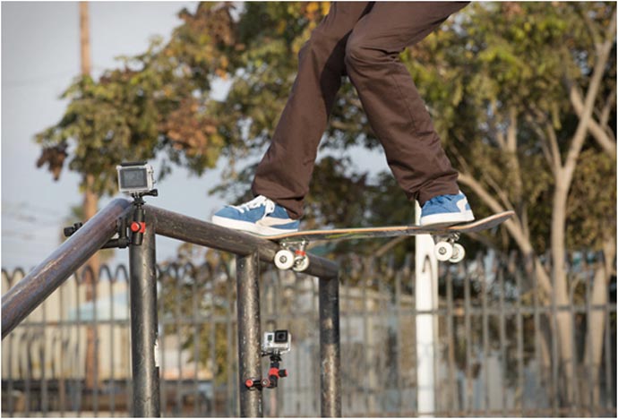 JOBY Action Series attached to a rail