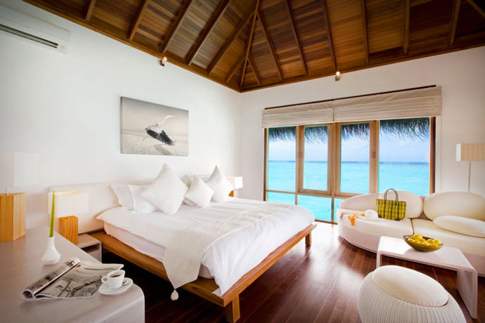 Room at the Maafushivaru Island Resort in the Maldives