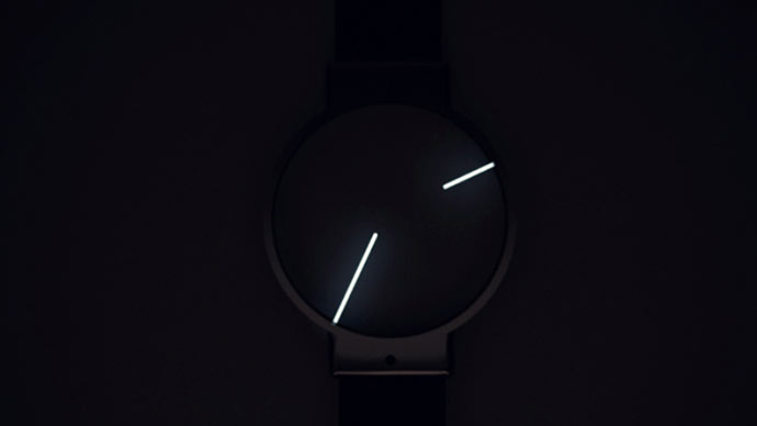 Glow in the dark minimalist analog watch