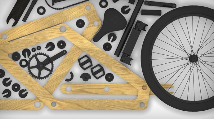 Parts of the Sandwichbike