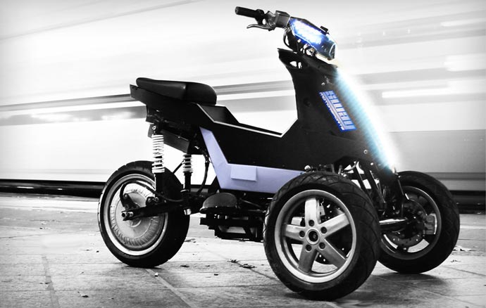 Electric Three Wheel Motorcycle by Sway