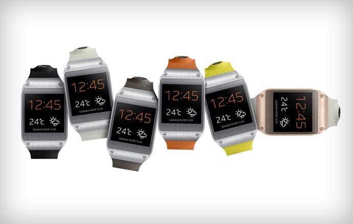 Different colors of the Samsung Galaxy Gear Smartwatch