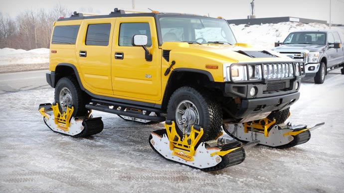 Track N Go Wheel Driven Track System on a Hummer