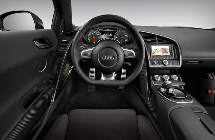 Interior of the Audi R8 e-tron