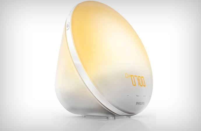 Philips wake-up alarm clock which simulates sunlight and dusk