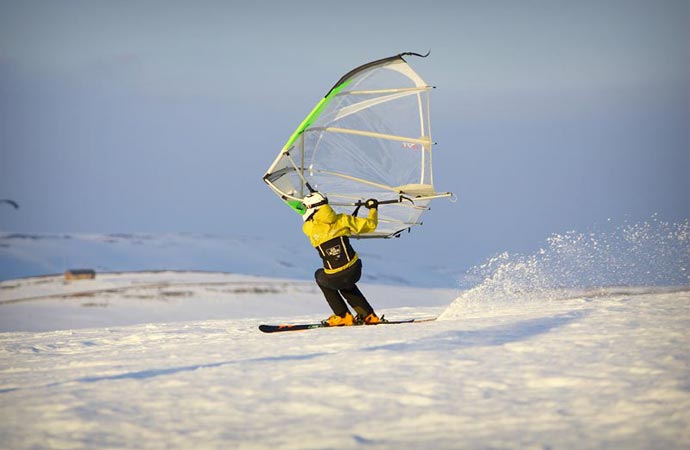 Kitewing on snow