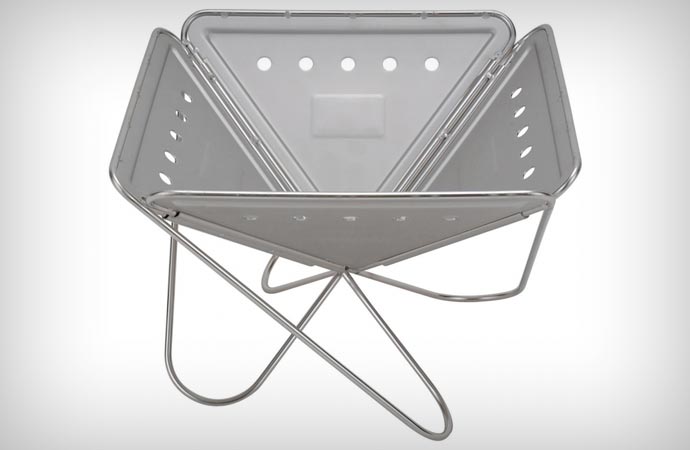 Foldable camp grill and fireplace