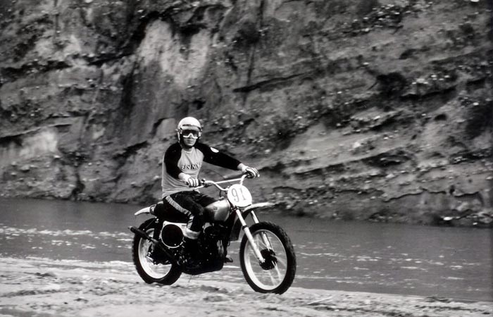 Steve Mcqueen on a motorcycle