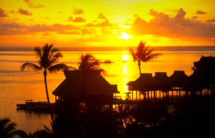Sunset at Bora Bora from the Hilton resort