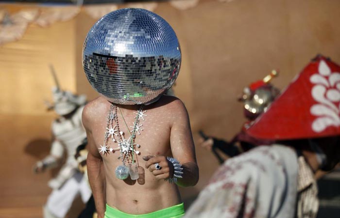 Disco head at Burning Man Festival