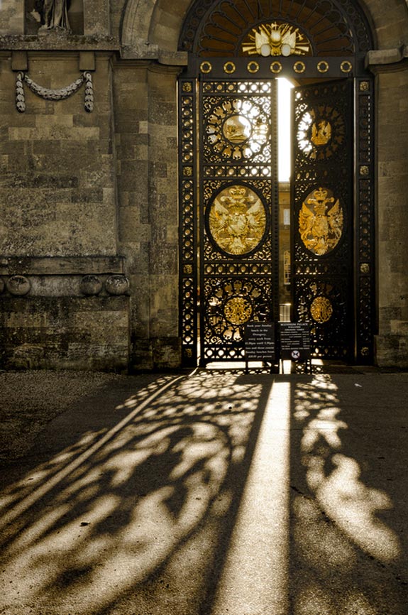 Sunlight through ancient door