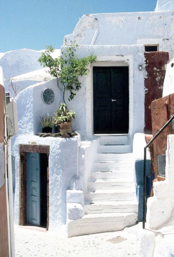 Greece white stairs