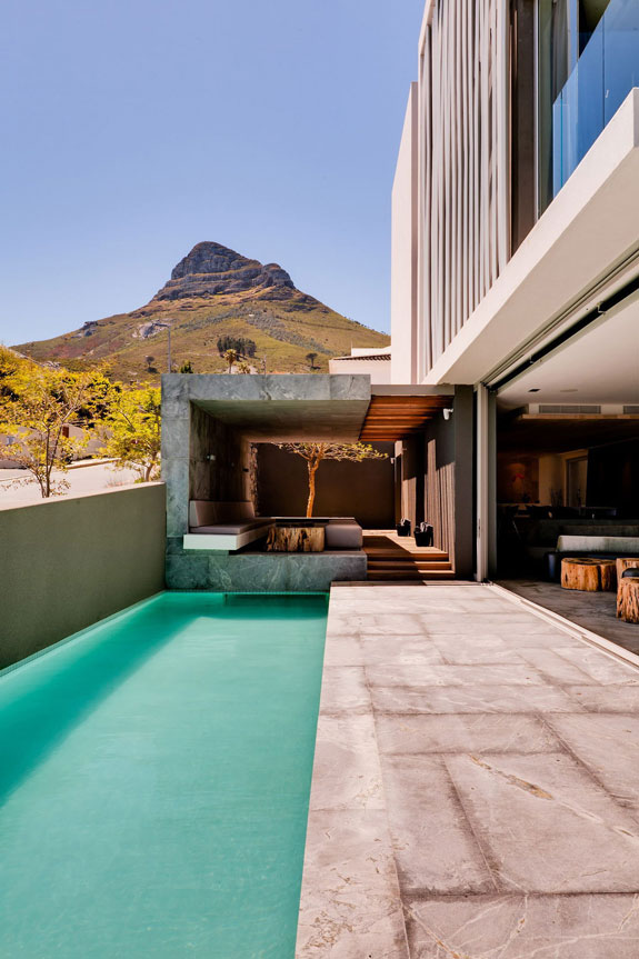 Outdoor pool of a modern architecture
