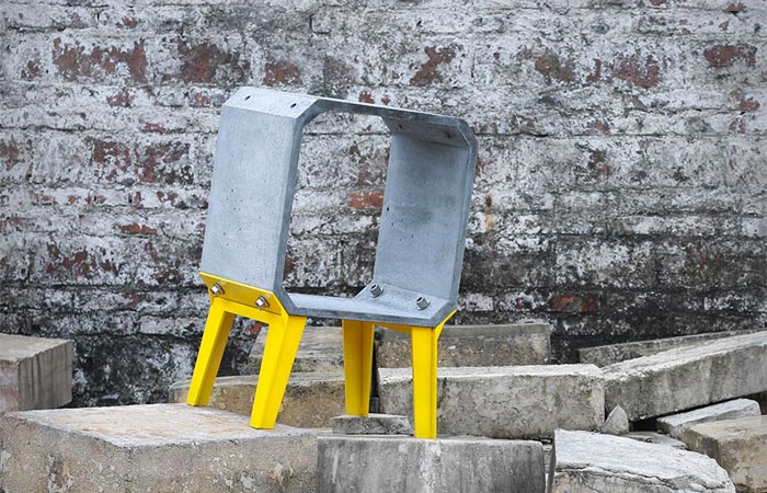Side table made of cement