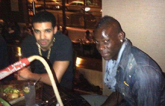 Mario Balotelli with Drake