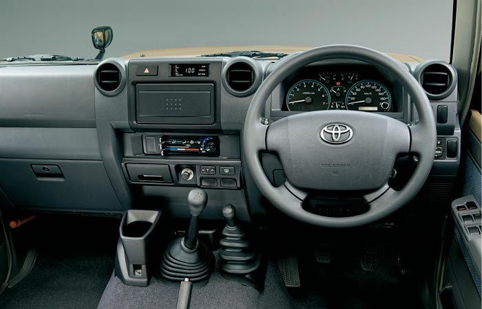 Interior of the Toyota Land-Cruiser 70 Series re-release