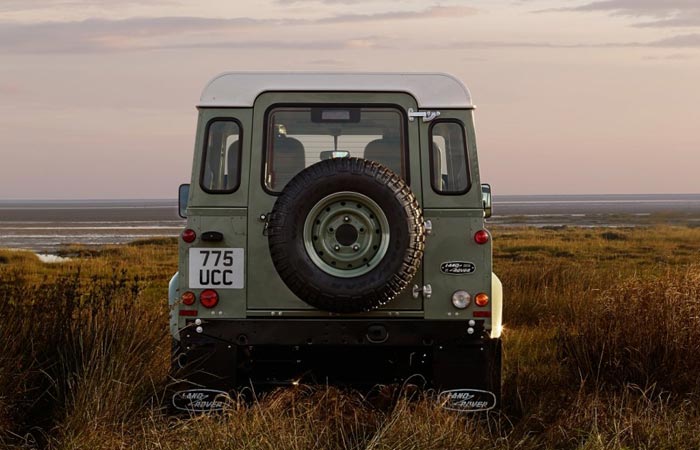 Rear view of the The Heritage Land Rover Defender Celbration Series
