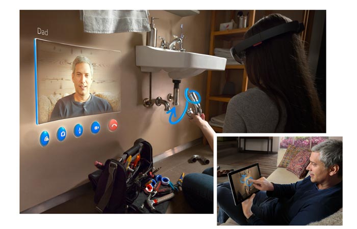 Microsoft Hololens with video call capabilities