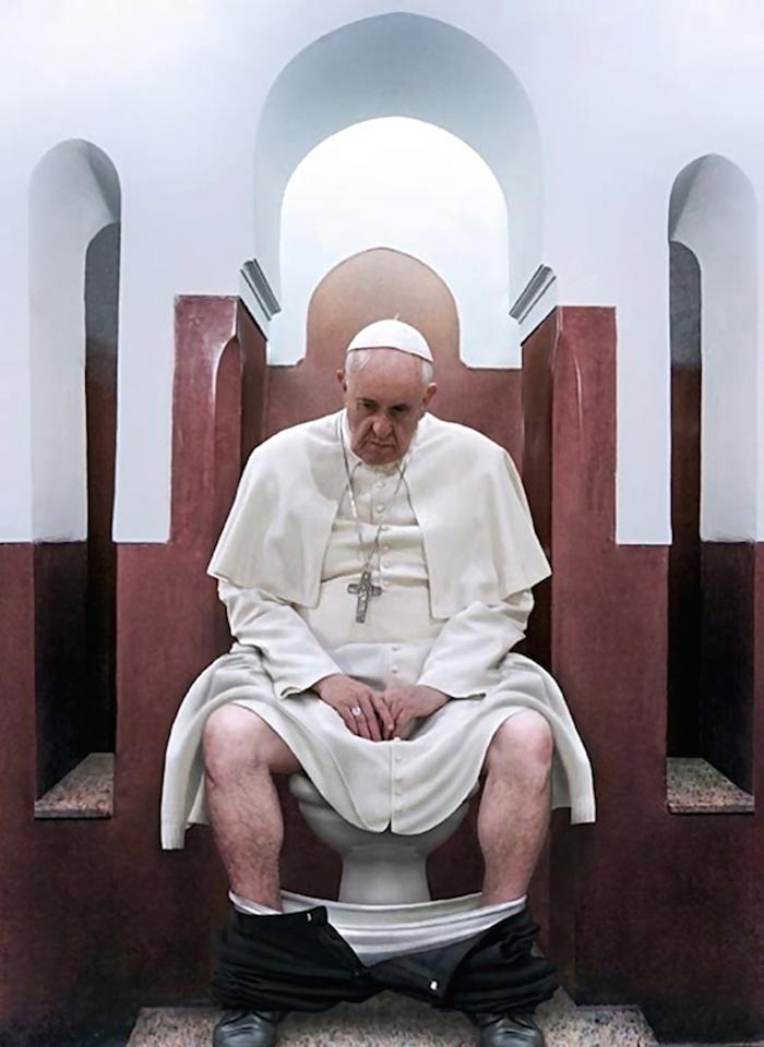 The Pope pooping by Cristina Guggeri